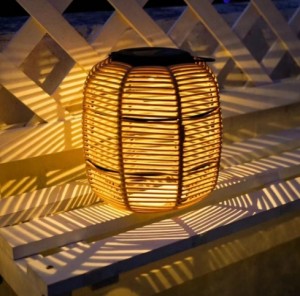 Solar hand-made rattan lanterns