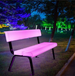 Solar Waterproof LED Garden Bench Rectangular Folding Table Outdoor Yard or Park Home Decoration PE Material
