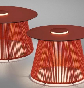 Solar-Powered Wicker Ironwork Coffee Table