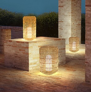 Solar-Powered Wicker Garden Lantern