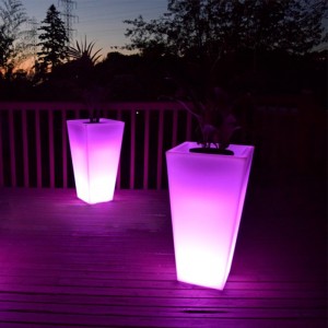 led glow flower pots