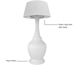 White Electric heating lamp