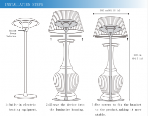 White Electric heating lamp