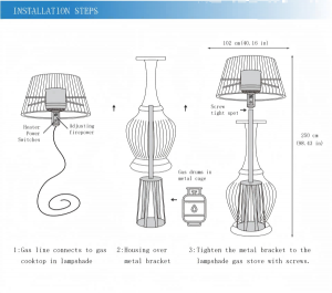 Gas heater lamp Winter Smart Outdoor Heater Lamp Gas-Fueled Heating Adjustable Colorful Lights PE Material Waterproof